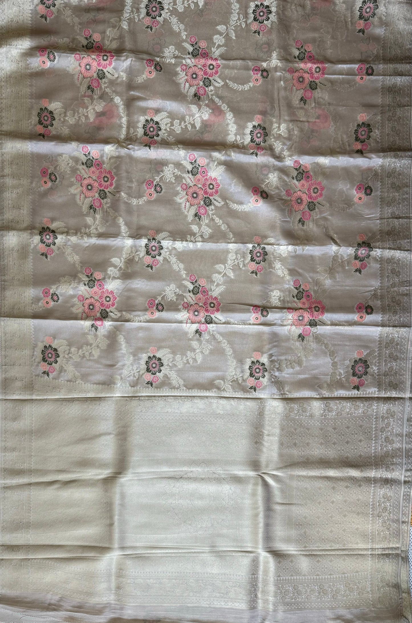 TISSUE ALLOVER BANARASI WORK SAREE AND RICHPALLU WITH BLOUSE