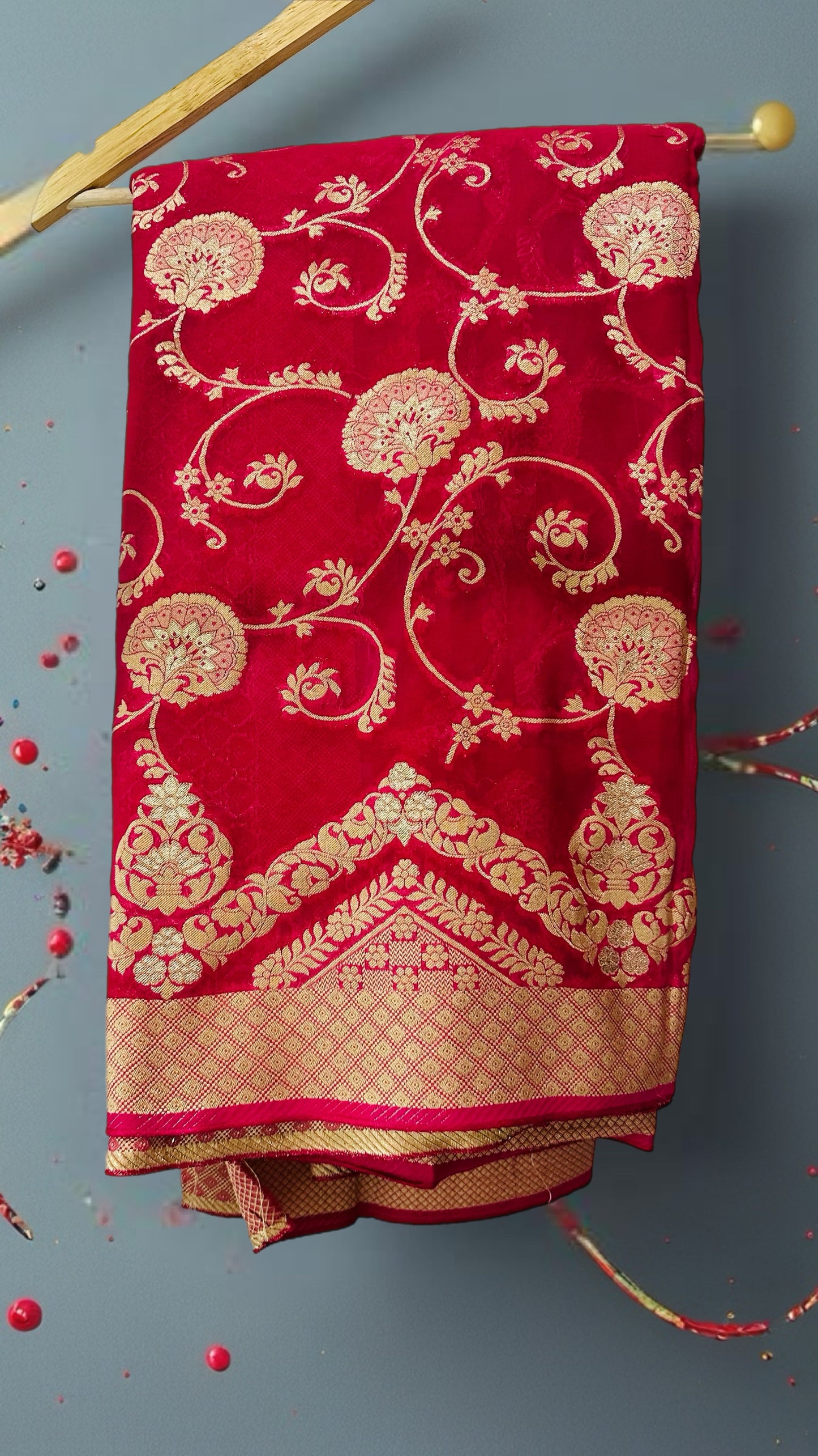 Pure kaddi georgette pink saree with gold zari weaving rich pallu and blouse ✨🌸