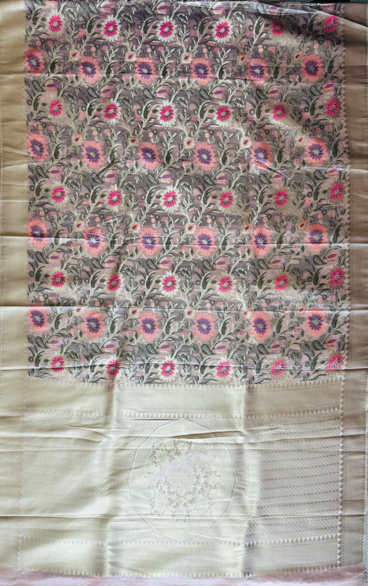 BANARASI TISSUE ALLOVER THREAD WEAVING DESINER SAREE WITH RICHPALLU AND BLOUSE✨