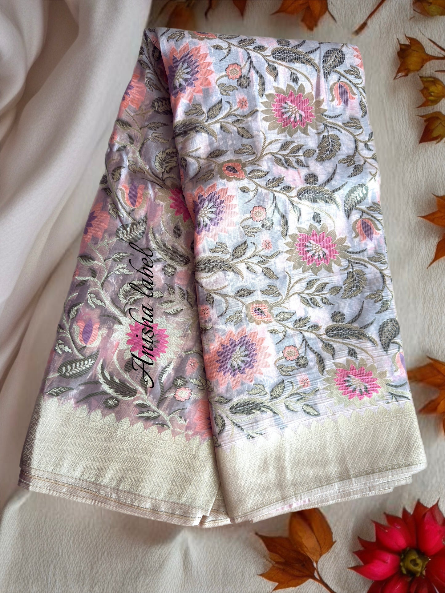 BANARASI TISSUE ALLOVER THREAD WEAVING DESINER SAREE WITH RICHPALLU AND BLOUSE✨