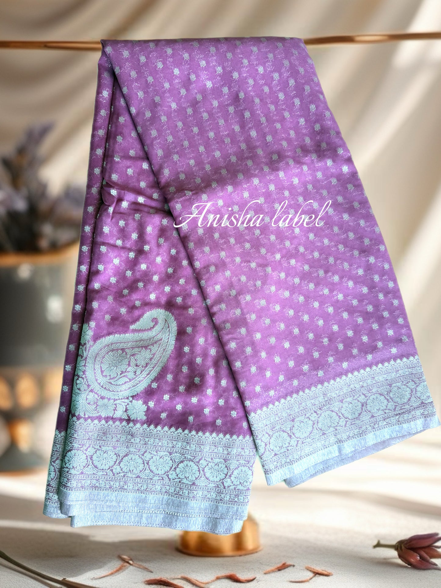SOFT GEORGETTE PINK SILVER ZARI WEAVING SAREE WITH RICHPALLU AND BLOUSE✨