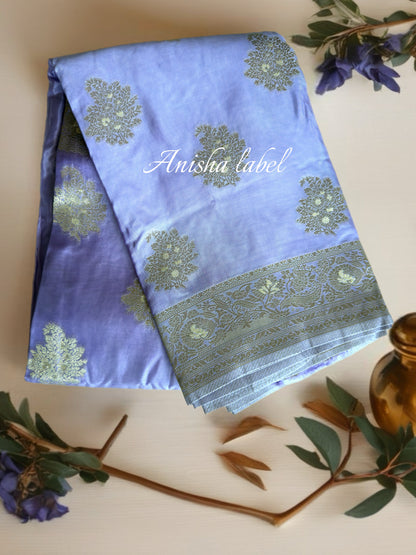 LAVENDER PURE MASHRU SILK NEW DESIGNER SHINING SOFT FABRIC RICHPALLU WITH BLOUSE ✨