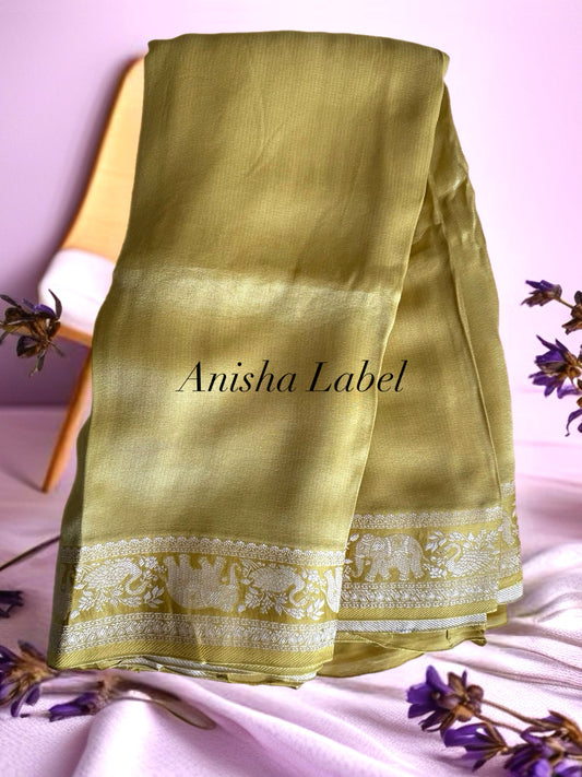 GOLDEN YELLOW COLOR MASHRU SOFT SILK SAREE WOTH BLOUSE 🌻